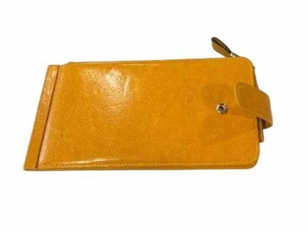 Women Long Slim Leather Wallet Multi-card Holder Clutch Purse Yellow